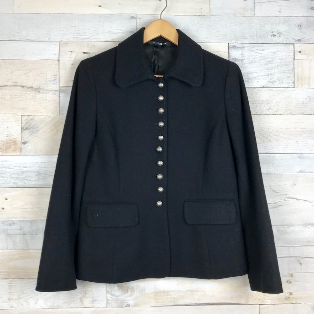 Ellen Tracy Black Military Style Blazer Jacket Women’s Size 10